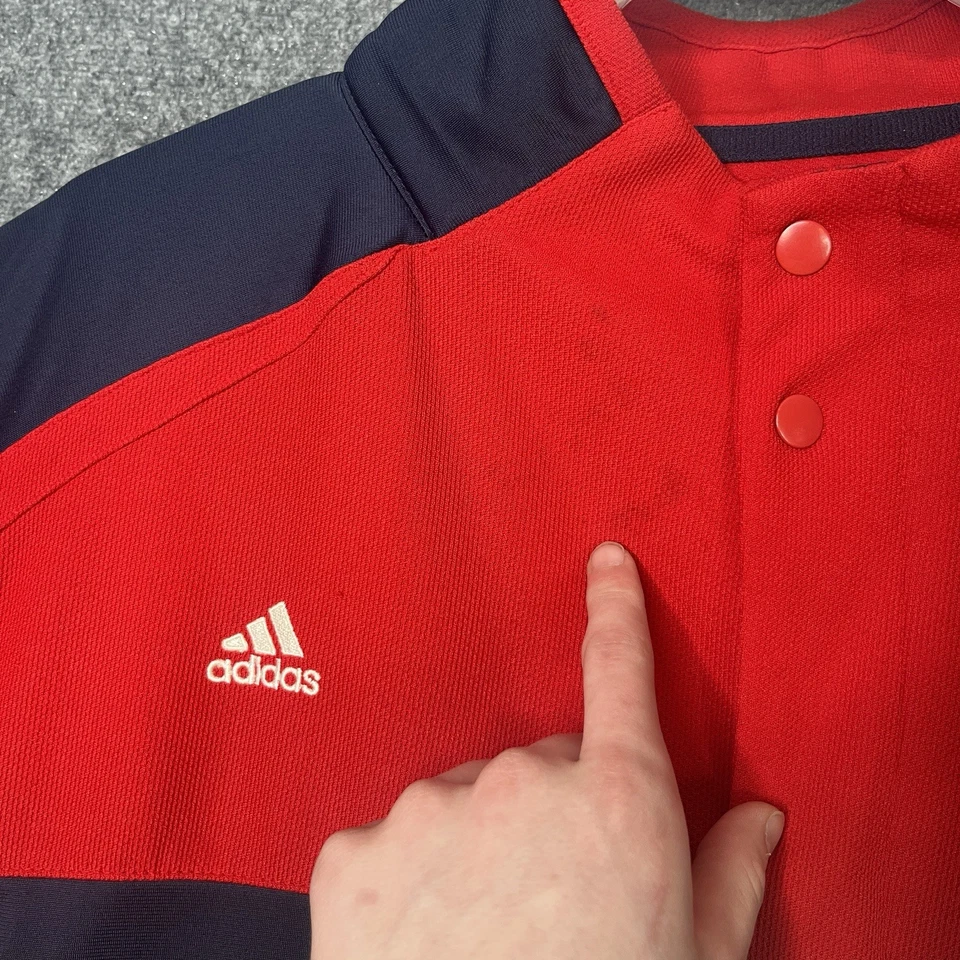 Vintage New Jersey Nets Adidas Warm Up Jacket 4XL Red Navy Authentic Rare OG - Image 4 of 4