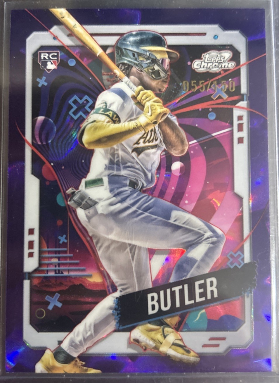 2024 Topps Cosmic Chrome Lawrence Butler RC Purple Nebula Refractor Rookie #/150