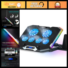 RGB Laptop Cooling Pad, Gaming Notebook Cooler, Adjustable Fan Stand for Laptops