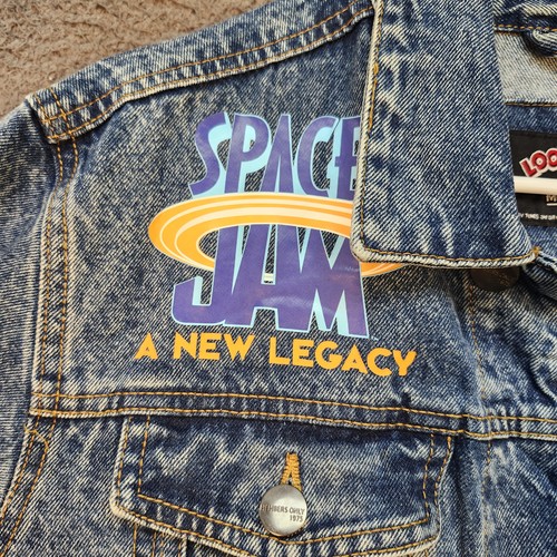 Looney Tunes Space Jam A New Legacy Jacket Mens Medium Members Only Denim Vintag - Picture 3 of 9