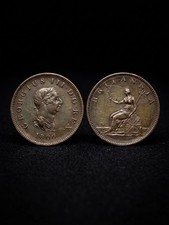 1806 Great Britain George III Early Milled halfPenny, 3 berries/reverse die crac