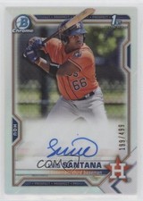 2021 Bowman Chrome Prospects Refractor 199/499 Luis Santana #CPA-LS Auto 0s55
