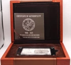 2021 35th Anniversary .999 Silver Eagle in 2oz Silver Bar Box COA