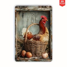 Vintage Farm Chicken Fresh Eggs Tin Metal Signs Home D cor 8x12