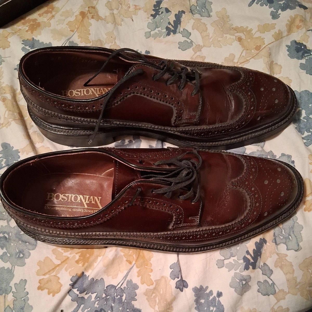 Bostonian Birkett Cap Toe Oxford Dress Shoes Dark Tan Leather Men 9.5W Flexlite Bostonian Brown Dress Shoes for Men for sale | eBay main image 2