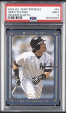 2008 UD MASTERPIECES FRAMED BLUE 50 #63 HIDEKI MATSUI 46/50 PSA 9