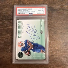 Percy Harvin 2009 Press Pass Gridiron Graphs green /25 Rookie Auto PSA 10 Pop 1