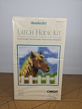 SEALED WonderArt Latch Hook Kit Horse Pony Rug Wall Hanging Equestrian 12 12