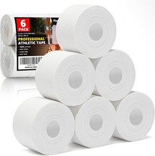 Professional 6 Pack White Athletic Sports Tape - 1.5 Inch  30 Feet per Roll...