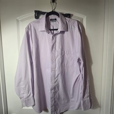 Chaps Wrinkle Free Long Sleeve Purple Button Down, Men's XL Dress Shirt