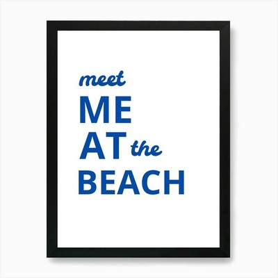 Meet Me At The Beach Kunstdruck gerahmt Wandbild Poster Leinwanddruck Bild
