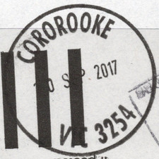 10 SEP 2017 - COROROOKE, VIC 3254 complete circular postmark
