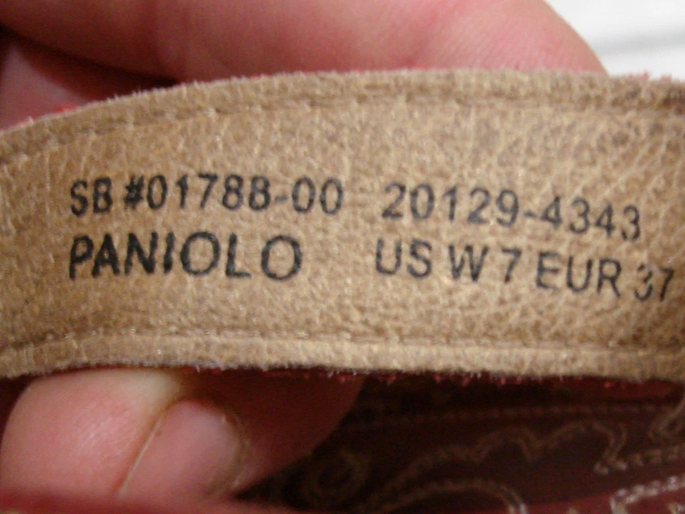 Sandalias de cuero OluKai Paniolo Chanclas Tanga Mujer 7 EUR 37 Rojo Bordado Foto 2 de 4