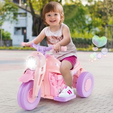 6V Kids Bubble Car Electric Ride on Motorcycle w/ Music Button  LED Headlight