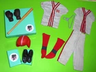 Vintage Barbie KEN BASEBALL SHIRTS PANTS CLEATS BAT FOOTBALL HELMET SOCKS BOXING