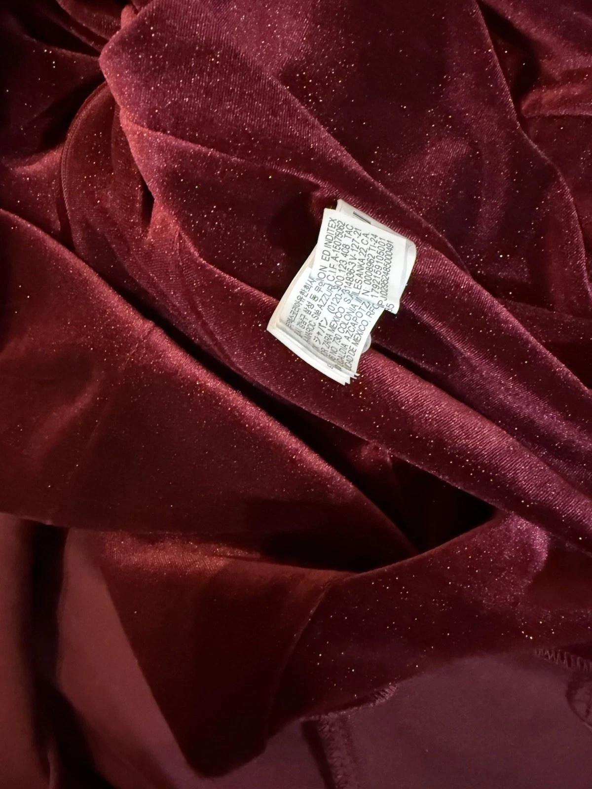 Zara Burgundy Velvet Midi Dress Size M Ref 9934/854/605 RRP £39.99 thumbnail 16
