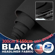 3MM Black Automotive flat knit Headliner Fabric with Foam Backing Car 60" Wide