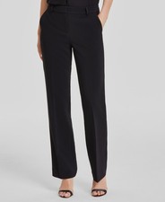 Anne Klein Women's Black Wide-Leg Front-Crease Pants Size 6.