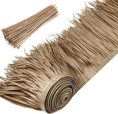 Palm Thatch Roll Mexican Style Tiki Hut Roof Panel 10m Gray Brown Tropical Decor