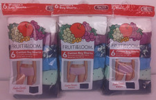 Fruit Of The Loom 6 Women's Cotton Boy Shorts Size 5 - New Lot Of 3 .    66 