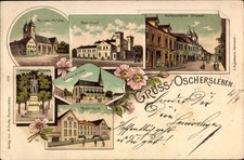 Litho Oschersleben a.d. Bode, Nicolai-Kirche, Bahnhof,... - 11545319