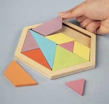 3D Hexagonal Wooden puzzles, educational Toys For Children, Preschool.