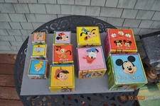 Vintage Walt Disney Productions 10 Cardboard Nesting Stacking Blocks