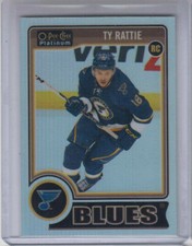 14/15 OPC Platinum St. Louis Blues Ty Rattie Rainbow Rookie RC card #153. rookie card picture