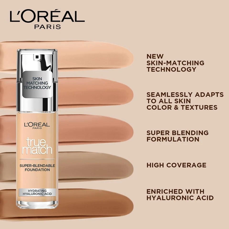 Loreal Paris True Match Super Blendable Liquid Foundation Golden Beige3D3W-30ml - Image 3 of 4