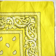 (12 PACK) YELLOW Bandana Cotton Paisley Double-Sided Scarf Head Neck Face Mask