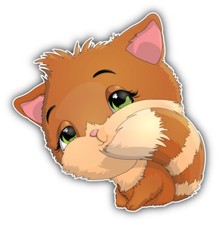 Cute Cat Animal Car Bumper Sticker Decal