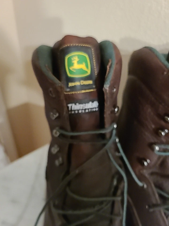  Men's John Deere Boots Brown  Mountainering Size 14W Thinsulate Vibram Sole  - Image 3 of 4