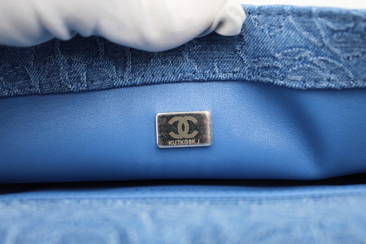 New with COA Authentic CHANEL AS3821 Flap Bag Denim Blue
