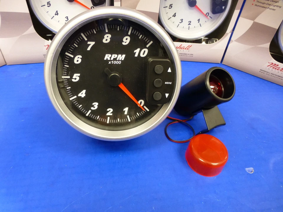 Tacómetro Marshall 3096 5" 10.000 RPM velocímetro de memoria con luz de cambio de llamada Foto 2 de 3