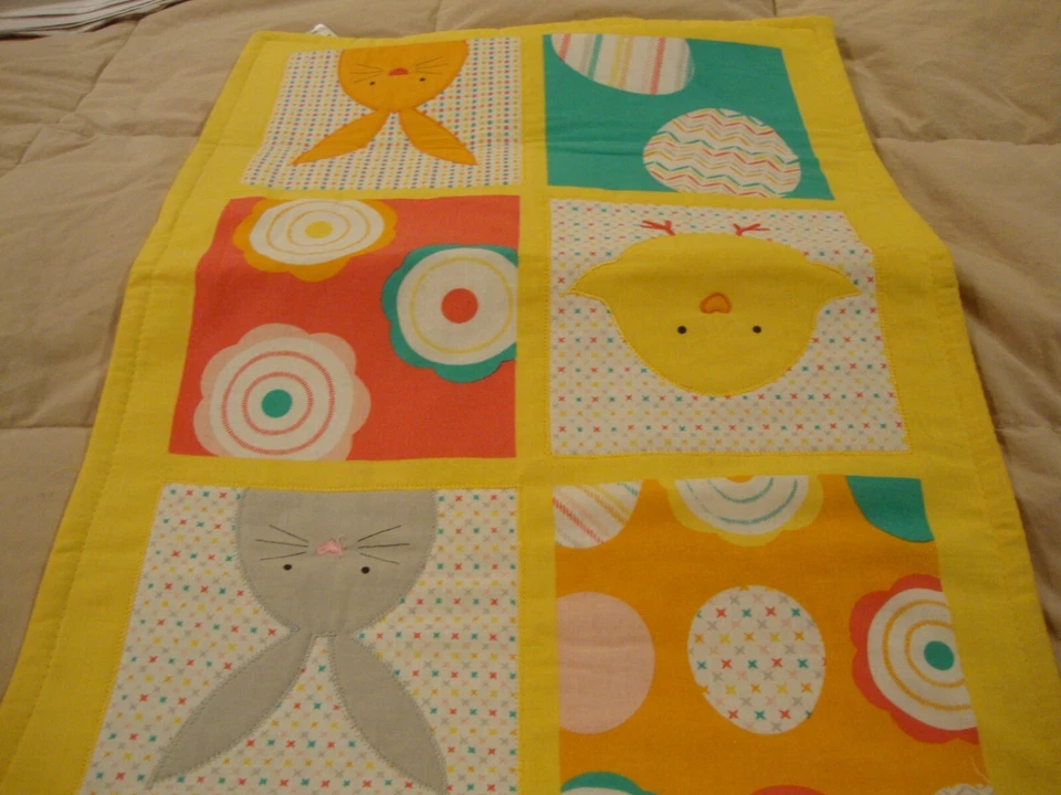 ESSENTIAL HOME Easter Yellow Table Runner Centerpiece Rabbits Chicks Eggs    264 - Image 4 of 4
