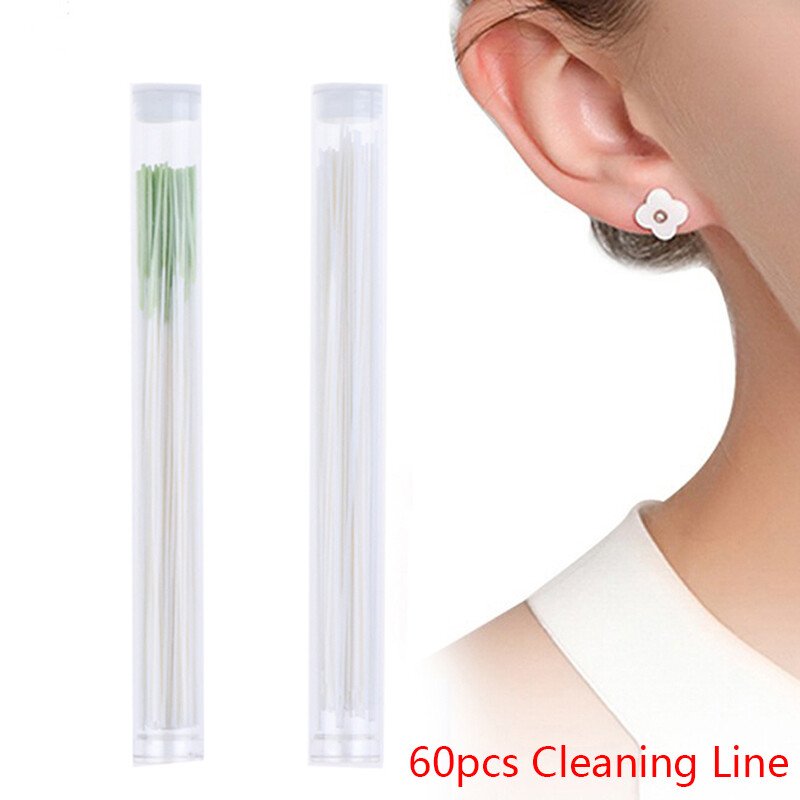 60pcs Earrings Hole Cleaner Disinfection Ear Wires Hole Cleaning Line