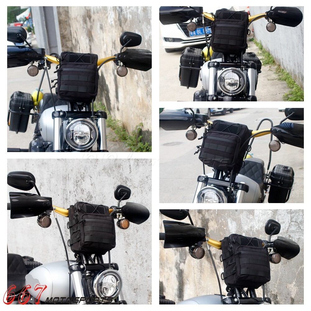 Club Style T-Bar Handlebar Bag for Harley Dyna Softail