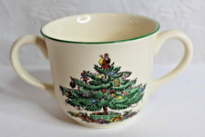 Spode Christmas Tree Ceramic Double Handle Child's Cup - 2 3/4" High