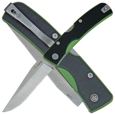 MANLY Taschenmesser ''Peak D2 Toxic two Hand'' G10 Schalen Backlock Zweihandmesser