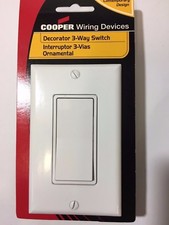 COOPER DECORATOR 3-WAY ROCKER SWITCH WITH COV...