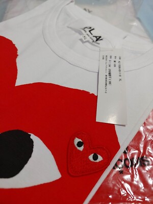 Comme des Garçons Play White Large Heart Shirt Sz Large | eBay