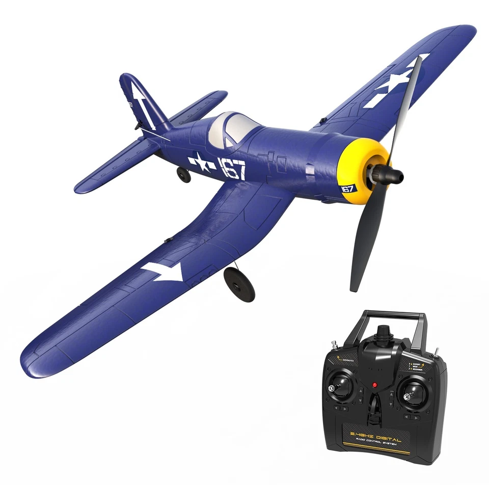 Volantex F4U Fighter 2.4G 4 canales ala fija RC avión 6 ejes giroscopio acrobático RTF Foto 4 de 4