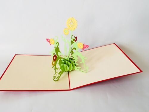 Löwenzahnblüten, 3D-Klappkarte, Glückwunschkarte, Pop up Karte, Einladungskarten