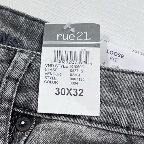 Size 30x32 NWT RUE21 Men’s Supreme Flex, Loose Fit, Gray Denim, Jeans, Pants - Picture 5 of 6