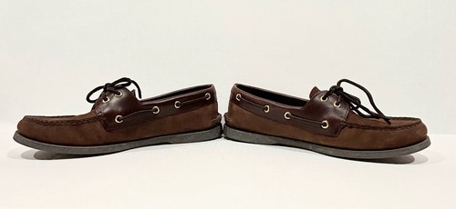 Sperry Top Sider 2 Eye Authentic Original Boat Shoe 195412 Brown Men’s Size 9.5 - Picture 9 of 11