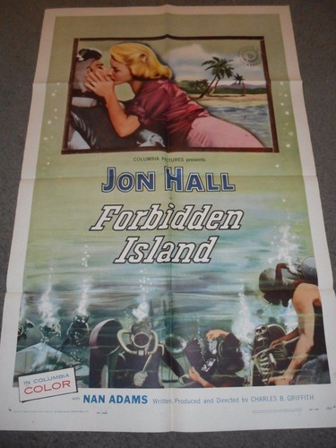 FORBIDDEN ISLAND - ORIGINAL FOLDED POSTER - 1959 - JON HALL