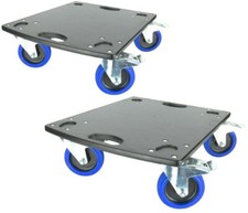 2 x transport roller 52 x 46 cm wheeled board furniture dog 4 x 125 mm swivel castors braked