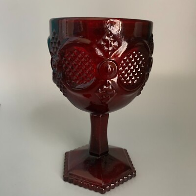 Vtg Avon Cape Cod Ruby Red Glass Dessert Wine Goblet 6''