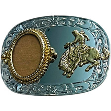 Western Cowboy Style Belt Buckle for Decorative Insert