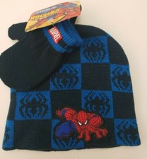 NEW Marvel Spider-man Hat Mittens Set Ages 2-4 LAST ONE FREE SHIPPING